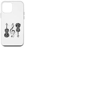Violon et Cl&eacute; de Sol (Noir Vintage) Violoniste Coque pour iPhone 12 Mini