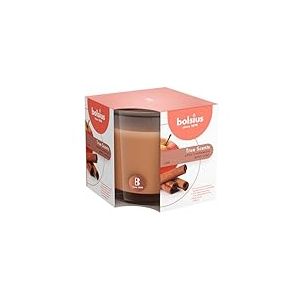 Bolsius True Scents Bougie parfumée en pot – Parfum pomme et cannelle – Couleur caramel – Grande durée de vie de 43 heures – Extraits naturels – Bougie décorative – Sans fumée – 9,5 x 9,5 cm