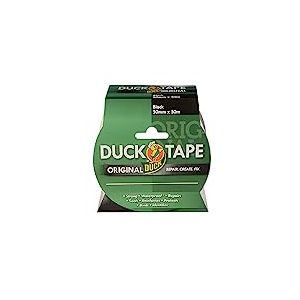 Duck Tape Original Ruban adhésif Noir 50 mm x 50 m Le ruban adhésif de réparation original haute résistance et imperméable pour conduit et canalisation.