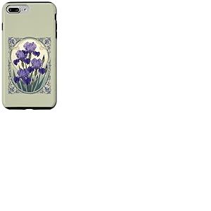 Février Naissance Fleur Iris Fleurs Art Nouveau Style Coque pour iPhone 7 Plus/8 Plus
