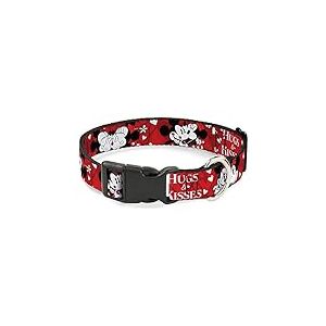 Buckle Down Mickey et Minnie Hugs & Kisses Poses Reds/Plastique Blanc Clip Collier