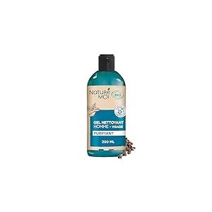 Naturé Moi - Gel Nettoyant Visage Homme - Nettoyant Visage action Purifiante - Soin Visage à l'extrait de Cascara - 99% d'Origine Naturelle - Fabriqué en France, Bleu, 200.00 ml (Lot de 1)