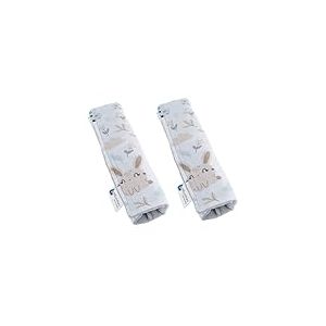 Medi Partners Protège Ceinture Enfant 2 Pièces Coussin de Sécurité Voiture Protege Kids 17x22cm 100% Coton Minky Cover Securite Auto Poussette pour Bebe Amovible (Glade avec Minky Gris)
