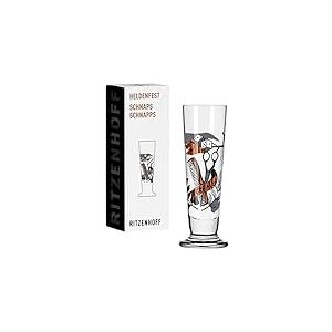 Ritzenhoff Werner Bohr Verre &agrave; liqueur en verre cristal 52 ml, Cuivre, Blanc, Gris, Noir