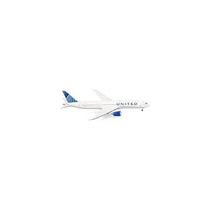 herpa Avion Miniature United Airlines Boeing 787-9 Dreamliner - N25982, à l’échelle 1:500, Objet de Collection, modèle sans Socle, métal