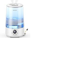 Homvana Top-Fill Humidificateur d'air pour chambre à coucher, 3,6 litres, 360 degrés, brume froide, 34 h, durable, silencieux 16 dB, petit diffuseur d'huiles essentielles