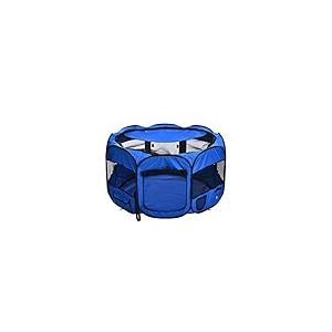Amazon Basics Octogonale Parc portatif souple pour animaux domestiques,114 cm, Bleu