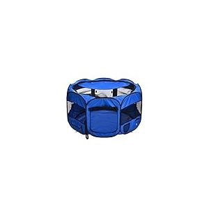 Amazon Basics Octogonal Parc portatif souple pour animaux domestiques,114 cm, Bleu