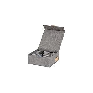 LOVE IT STORE IT - Premium - Coffret Montre Avec Couvercle - Boite A Montre En Lin - Avec 6 Emplacements - Renforcement Bois - 16,5x16,5x7 cm - Gris