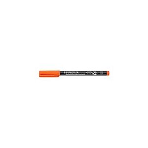 Staedtler Lumocolor, Feutre permanent universel B, pour la plupart des surfaces et la rétroprojection, résistant à l'eau, Lot de 10 feutres de couleur orange, 314-4