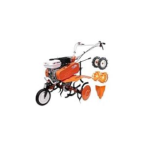 RURIS POWER FOR NATURE Motobineuse Thermique 7000fr ACC1, 7 CV, 212cc, Largeur de Travaille 780-870mm, Roues en Caoutchouc + Roues metalliques + Butteur, Orange