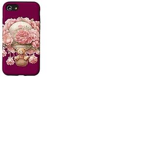 Montgolfière flottante pour bébé ours rose pivoine fleur Coque pour iPhone SE (2020) / 7 / 8