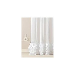 ROOM99 Rideau Voilage Transparent avec Galon Fronceur Flavia 200 x 230 cm D&eacute;corations pour Maison Salon Chambre Fen&ecirc;tre Int&eacute;rieur Volants Blanc, 1 pi&egrave;ce