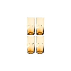 Leonardo Vesuvio 077376 Lot de 4 verres à long drink, en verre de qualité supérieure, sous forme organique, contenance 330 ml, fait à la main, passe au lave-vaisselle, couleur ambre