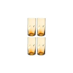 Leonardo Vesuvio 077376 Lot de 4 verres à long drink, en verre organique de qualité supérieure, contenance 330 ml, faits à la main, passent au lave-vaisselle, couleur ambre