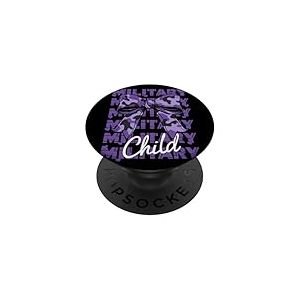 Camouflage Violette Military Child Noeud Soutien Famille PopSockets PopGrip Adhésif