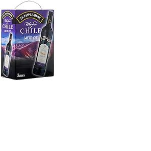 El Emperador - Vin rouge chilien Merlot cubi 3L Bag in Box, Valle Central Chili (1 x 3 L)