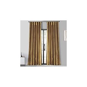 HPD Half Price Drapes PTCH-BO404-96 Rideaux occultants pour Chambre à Coucher et Salon - en Taffetas de Soie synthétique - 1 Panneau - 127 x 243 cm - Épices dorées