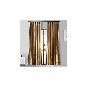 HPD Half Price Drapes PTCH-BO404-96 Rideaux occultants pour Chambre à Coucher et Salon - en Taffetas de Soie synthétique - 1 Panneau - 127 x 243 cm - Épices dorées