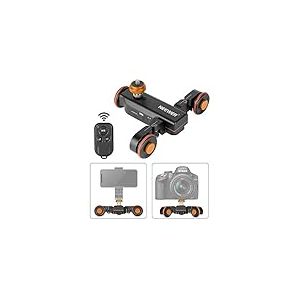 Neewer Chariot de caméra vidéo sans Fil à 3 Roues,Voiture de Chariot électrique motorisée à 3 Vitesses avec télécommande,Compatible avec caméscope,Gopro,iPhone,Android(Noir)