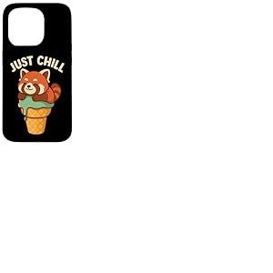 Décoration de Cornet de Glace Panda Rouge drôle Coque pour iPhone 15 Pro