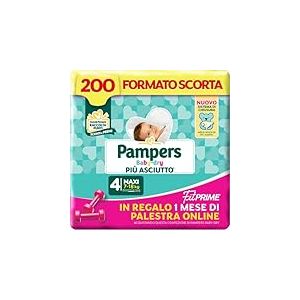 Pampers Baby Dry Fit Prime Maxi, 200 couches, taille 4 (7-18 kg)