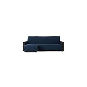 MAXIFUNDAS | Housse de canapé d'angle rembourrée Bras Gauche 220 cm - Housse de canapé Extra Doux Bleu - Housse de canapé avec Sangles arrière - Housse de Chaise Longue de Protection de canapé modèle