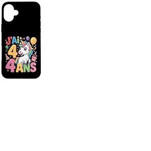 Enfant Licorne Enfant 4ans Anniversaire Garcon Fille Licorne Coque pour iPhone 16 Plus