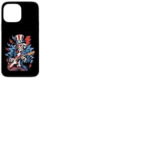 Uncle Sam Guitare électrique 4 juillet Rock USA Coque pour iPhone 13 Pro Max