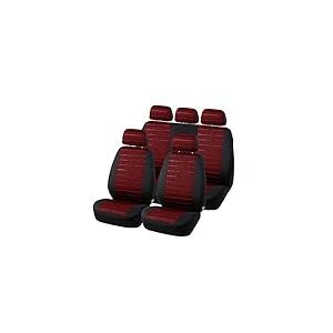 TOYOUN Housse Siege Voiture Universel Rouge Ensemble de Housses Siège Auto Universelle Jeu Complet en Tissu Couverture de Siège Voiture Couvre Sieges pour Avant et Arrière Accessoires Interieur, 5pcs…