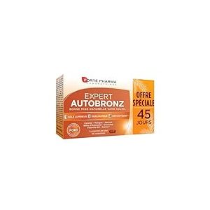 Forté Pharma - Expert AutoBronz | Complément Alimentaire Bronzage - Carothénoïdes, Huile d'Onagre, Curcuma, Cuivre, Carotte - Effet Bonne Mine, Teint sublimé, Antioxydant | 45 comprimés, 1/jour