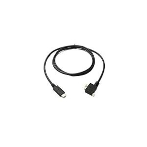 System-S Câble USB 3.0-100 cm - Micro B mâle vers fiche 3.1 Type C mâle coudée - Vis de Montage Panneau à Angle Gauche