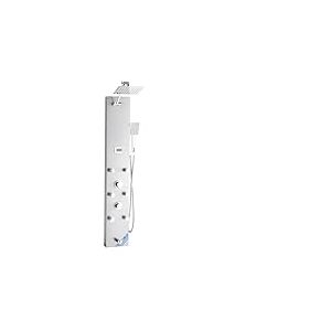 VEVOR Colonne de douche avec pommeau de douche effet pluie, système de panneau de douchette mural haute pression acier inox brossé 124 cm, robinet 4 fonctions, avec 6 jets corporels, douchette à main