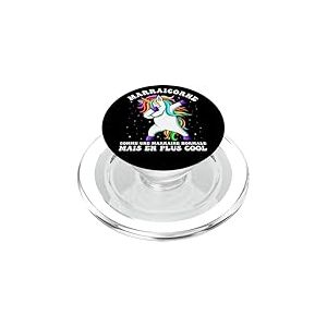 Marraicorne Humour Marraine Licorne Dab Cadeau PopSockets PopGrip pour MagSafe