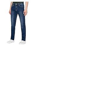 Armani Exchange 5 Pocket Slim Denim Jeans, D&eacute;lavage Moyen, Coutures l&eacute;g&egrave;res, Coton Extensible, 36 Taille Courte Hommes