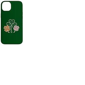 Three Clover Shamrocks Leopard Buffalo Plaid St Patrick Coque pour iPhone 14 Plus