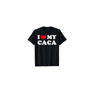 Personalized For Caca & Friends I Love My Caca, J'aime mon caca T-Shirt Noir Unisex-Adultes T-Shirt S Uni Coton Manche Courte Col Roul&eacute; Coupe R&eacute;guli&egrave;re Casual
