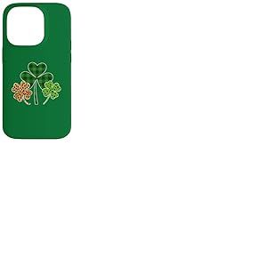 Trois tr&egrave;fles l&eacute;opard Buffalo Plaid Tr&egrave;fle St Patrick Day Coque pour iPhone 14 Pro