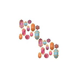 Beistle 53580 Lot de 22 lanternes en Papier colorées et découpes Mandala pour fêtes et Nuits Arabes Multicolore