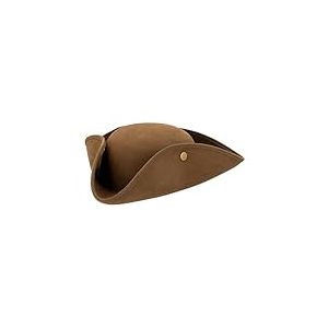 Boland 04350 - Chapeau Charles, similicuir, pirate, corsaire, médiéval, marron, tricorne, carnaval, Halloween, mardi gras, fête à thème, déguisement, théâtre