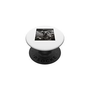Selfie Bulldog OVNI avec Jeu de Mots Sarcastique PopSockets PopGrip Adh&eacute;sif