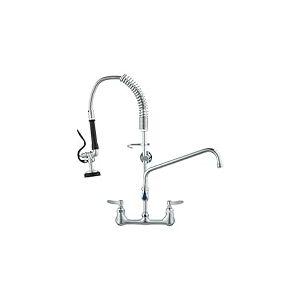 VEVOR Robinet de Cuisine Commercial avec Pulv&eacute;risateur de Pr&eacute;-rin&ccedil;age, Mitigeur avec Douchette Extractible, 630 mm de Haut, Entraxe 203 mm, Bec Pivotant 305 mm, Mural pour &Eacute;vier 1/2/3 Compartiments