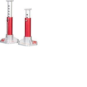 BIG RED T43004 Torin 1 Paire de chandelles en Aluminium avec goupilles de Verrouillage, capacité de Charge de 3 tonnes (2 721,6 kg), Rouge/argenté
