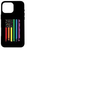 Vintage LGBT Gay Pride Month American Flag Rainbow Coque pour iPhone 16 Pro Max