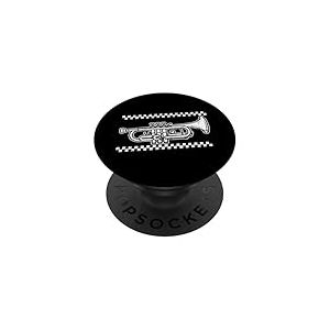 Klaxon de ska trompette damier PopSockets PopGrip Adhésif