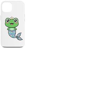 Mignon Grenouille sir&egrave;ne Kawaii Prince Couronne Pastel Queue Coque pour iPhone 13