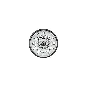 DKD Home Decor Horloge Murale de Marque Blanc Cristal Fer Gris Foncé (58,5 x 10,5 x 58,5 cm) (Référence : S3026626)