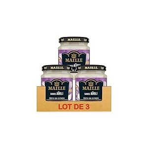 Maille Sauce Aïoli au Zeste de Citron - Lot de 3 pots de 185g