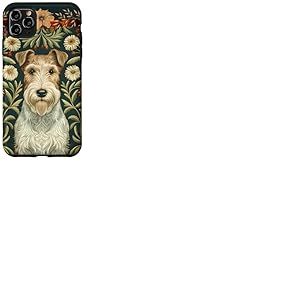 Fox Terrier en Fil de Fer &agrave; la William Morris Coque pour iPhone 11 Pro Max