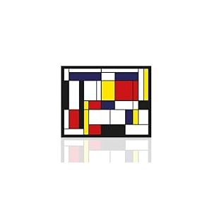 Declea Tableau tributo Art moderne Mondrian Tableau moderne composition - Œuvre moderne, prêt à accrocher, cadre en bois, fabriqué à la main
